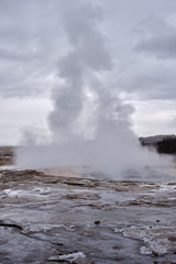 Erupting Stokkur hot springs in Iceland