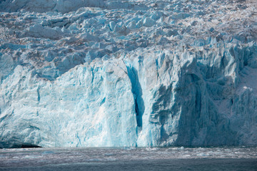 Aialik Glacier on Aialik Bay in Kenai Fjords National Park in Sep. 2019 near Seward, Alaska AK, USA.