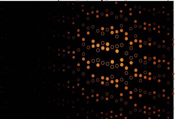 Dark Orange vector pattern with spheres.