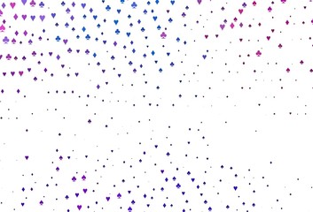 Light Blue, Red vector background with cards signs.