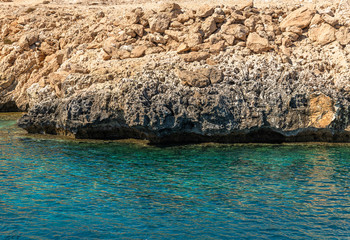 The Limestone sea coastline, island of Cyprus