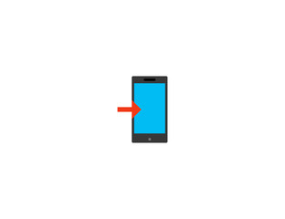 Mobile phone vector flat icon. Isolated smartphone ringing, call emoji illustration 
