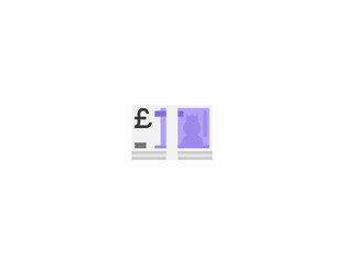 Pound Banknote Isolated Realistic Vector Icon. Money Illustration Emoji, Emoticon, Icon