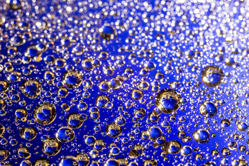Water drops on a colored background