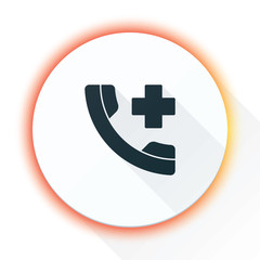 Obraz premium Call Emergency Medical button vector sign label illustration