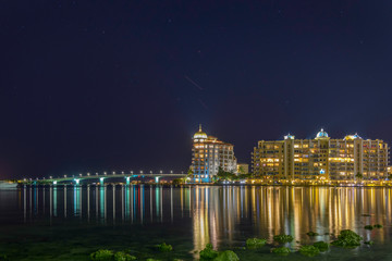 Fototapeta na wymiar Night view of Sarasota, Florida