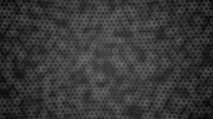 Black Hexagon Background. Dark gradient backdrop. Hexagonal pattern. Stock vector illustration. Black polygon texture. Gray abstract template