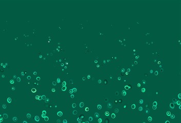 Light Green vector background with bubbles.