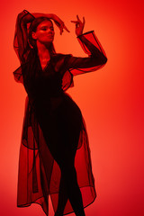 Fototapeta premium model in red light