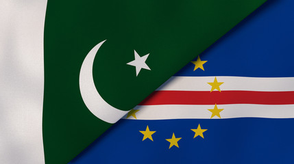 The flags of Pakistan and Cape Verde. News, reportage, business background. 3d illustration