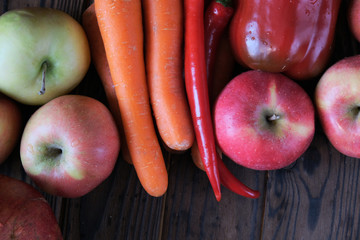 red fruits and vegatables ot the table