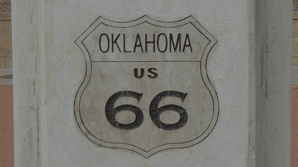 Oklahoma Historic Route 66 sign in Tulsa - USA 2017