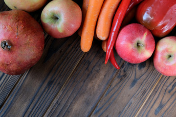 red fruits and vegatables ot the table