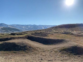 mountain landscape with blue sky