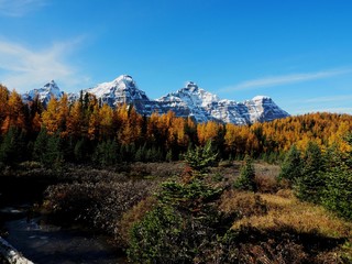 View towards Valley of Ten Peaks at Larch Valley near Lake Louise at Banff National Park, Canadian Rockies Alberta Canada   OLYMPUS DIGITAL CAMERA