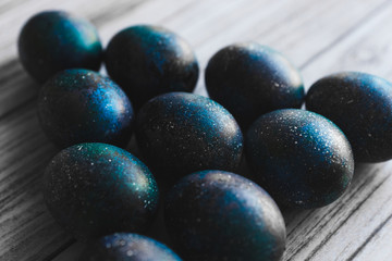 dark galaxy easter eggs hand made blue