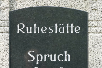 Ruhestätte Spruch