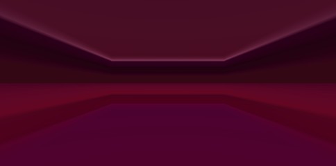 Obraz premium 3d rendering illustration of dark red colored perspective lines background. Ideal for advertising, brochure & flyer cover template. Product display, stand exhibition, studio showroom background.