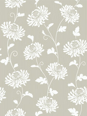 seamless abstract floral background with chrysanthemums; monochrome