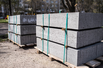 Concrete blocks for curbs