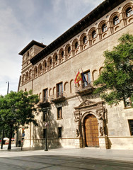 Fototapeta premium An ancient and beautiful palace of Zaragoza, in Aragon, Spain