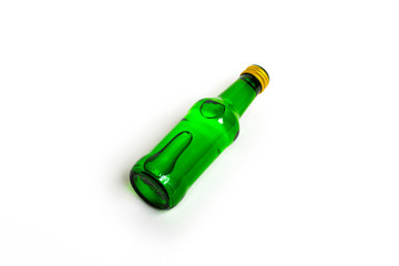 Green bottle isolated on white background.Can be use for your design.High resolution photo.