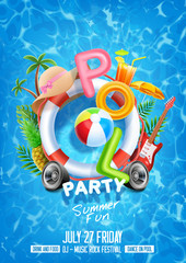 summer holiday background with pool party - 337829895