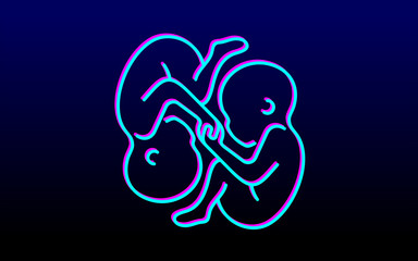 Gemini star sign Twins astrological symbol, logo, emblem. Thin line geometric illustration. Outline zodiac symbol Sisters brothers vector concept