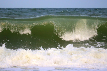 Hurricane waves crash on Neptune Beach, Florida