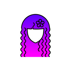 Virgo star sign Virgin astrological symbol, logo, emblem. Thin line geometric vector illustration. Outline zodiac symbol Beautiful girl face