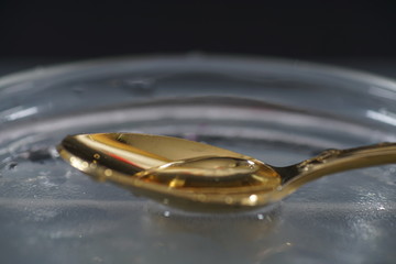 water drop on a spoon