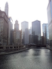Fototapeta na wymiar Michigan Ave. Chicago DuSable Bridge
