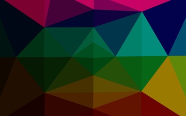 Dark Multicolor, Rainbow vector triangle mosaic texture. Shining colored illustration in a Brand new style. Completely new design for your business.