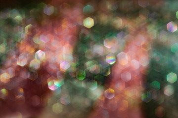 Abstract, colorful and soft background. Bokeh hexagons.