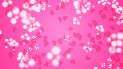 Beautiful background for postcards, website, presentation. Pink red color heart. Valentine's day background with hearts
