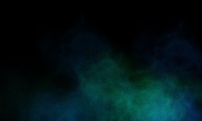 Dark street, wet asphalt, reflections of rays in the water. Abstract dark blue background, smoke, smog. Empty dark scene, neon light, spotlights. Concrete floor