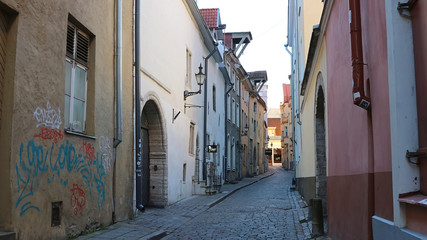 Street in Tallinn Old Town, Republic of Estonia