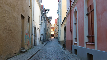 Street in Tallinn Old Town, Republic of Estonia