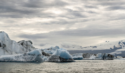 Icebergs in the Jokulsarlon Glacier Lagoon (Iceland)