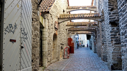 Fototapeta premium Street in Tallinn Old Town, Republic of Estonia