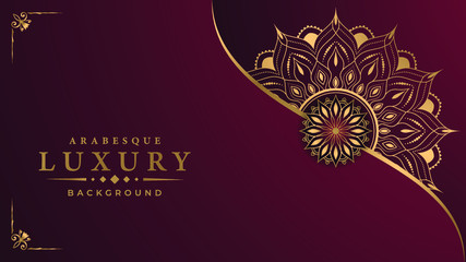 Luxury mandala background with arabesque pattern arabic islamic east style for Wedding card, book cover.