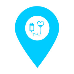 Infusion location map pin icon. Element of map point for mobile concept and web apps. Icon for website design and development, app development. Premium hospital, clinic, pharmacy icon sign