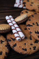 Cookies  on dark wood