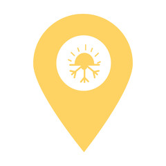 Season location map pin pointer icon. Element of map point for mobile concept and web apps. Icon for website design and app development. Premium winter, summer icon sign