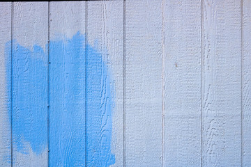 White Painted Wood With Blue Accent Background Texture