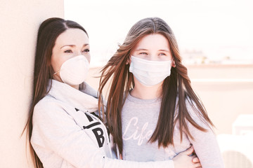 Girl in a spreading mask