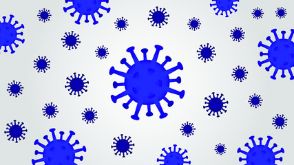 blue COVID-19 coronavirus 2019-nCoV on white background 