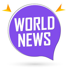 World News, banner design template, speech bubble, vector illustration 