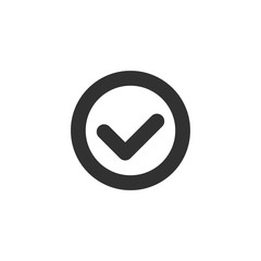 Accept icon in circle. Checkmark, check mark icon, verify, accept, circle, agree, agreement, approval, approve. Stock Vector illustration isolated on white background.
