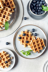 Vanilla waffles with chocolate chunks
